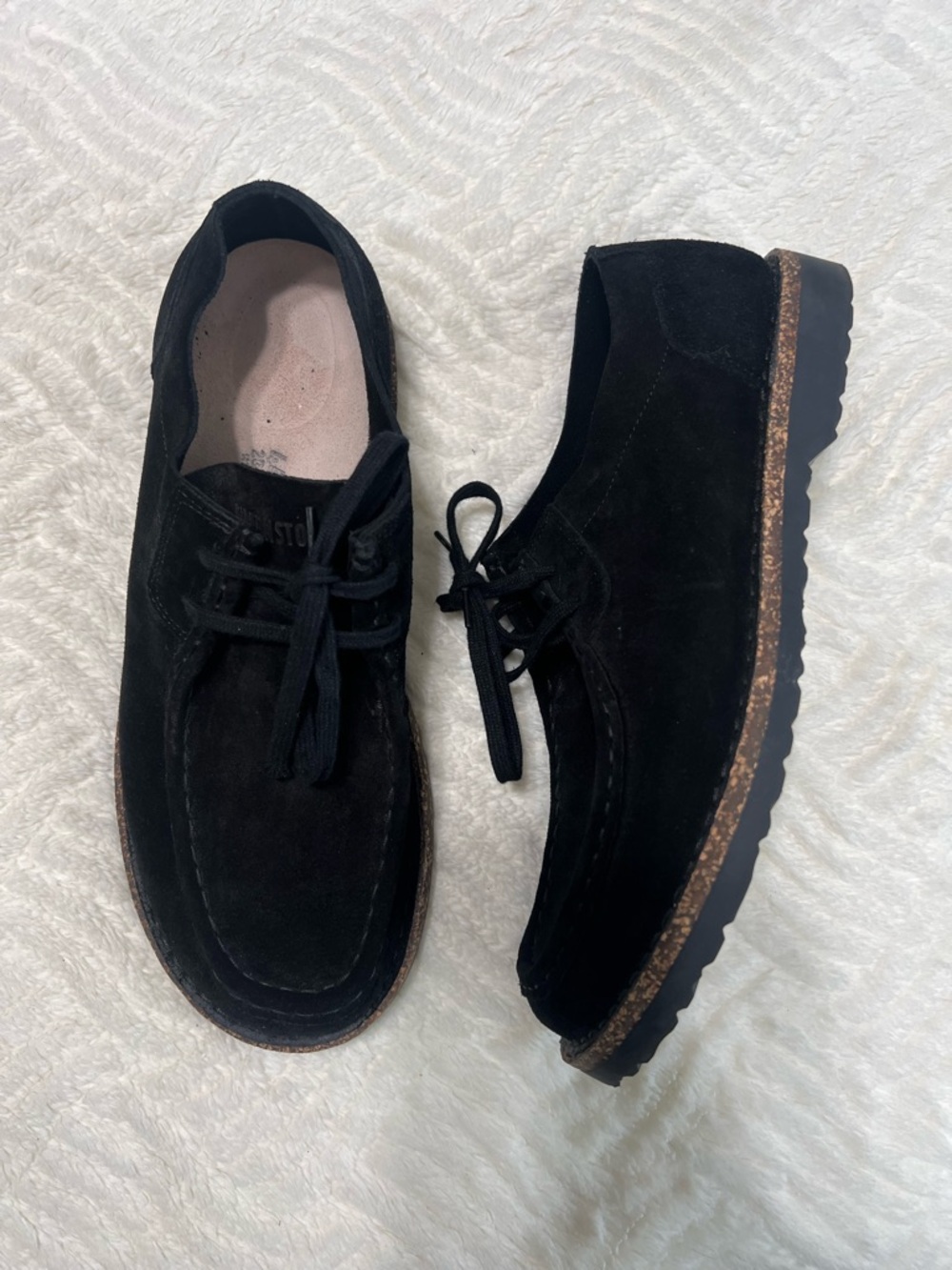 Birkenstock Pasadena Black Suede Shoes Men’s Size 11 EU 44 Lace Up Comfort EUC - Picture 6 of 14